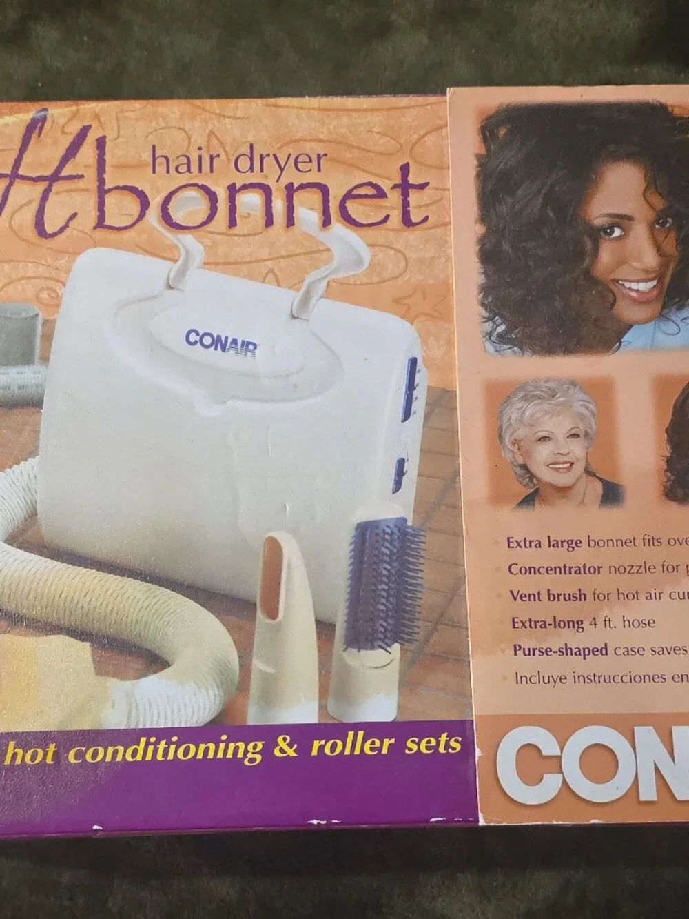 Conair SoftBonnet Hair Dryer - New, Portable Hooded Bonnet w/ Vent Brush & Conce